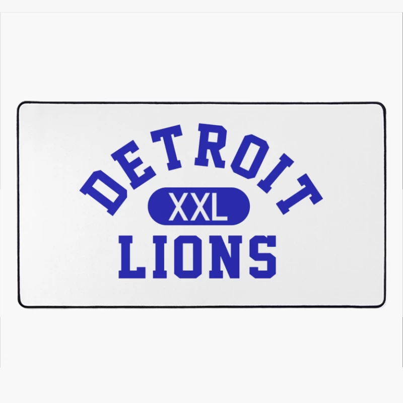 Detroit Lions XXL Sports Team Logo in Blue Typography Desk Mat