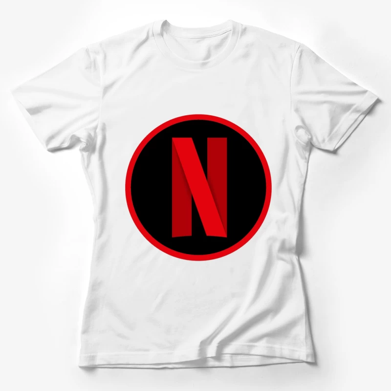 Netflix Streaming Service Logo in Red and Black Circle Female T-Shirt