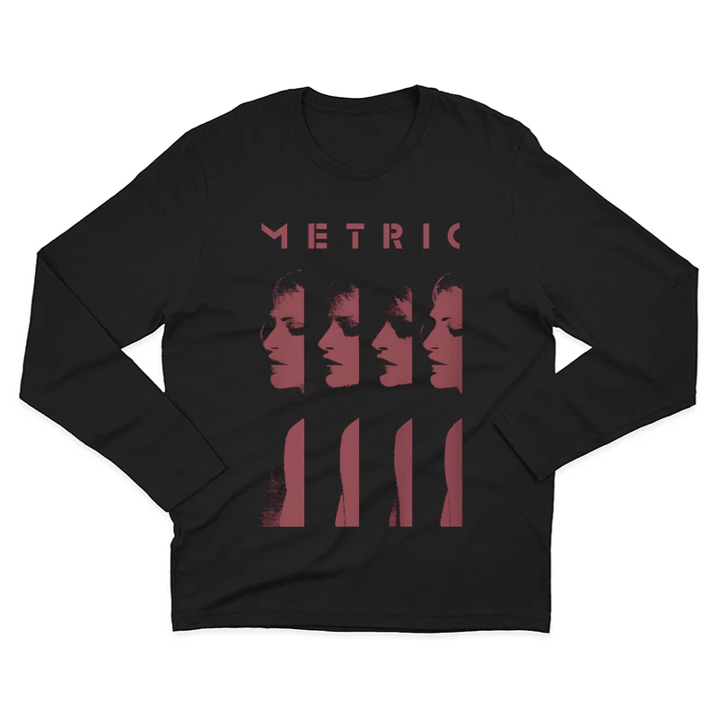 Metric Sliced Red Male Long Sleeve T-Shirt