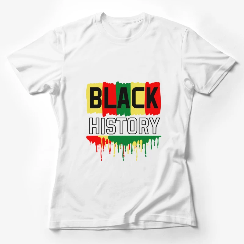 Black History Design mit Farben Rot, Gelb und Grün Damen T-Shirt