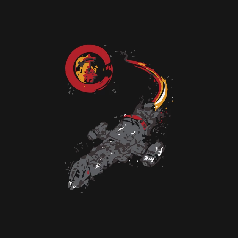 Abstract Astronaut Floating in Space Male Long Sleeve T-Shirt