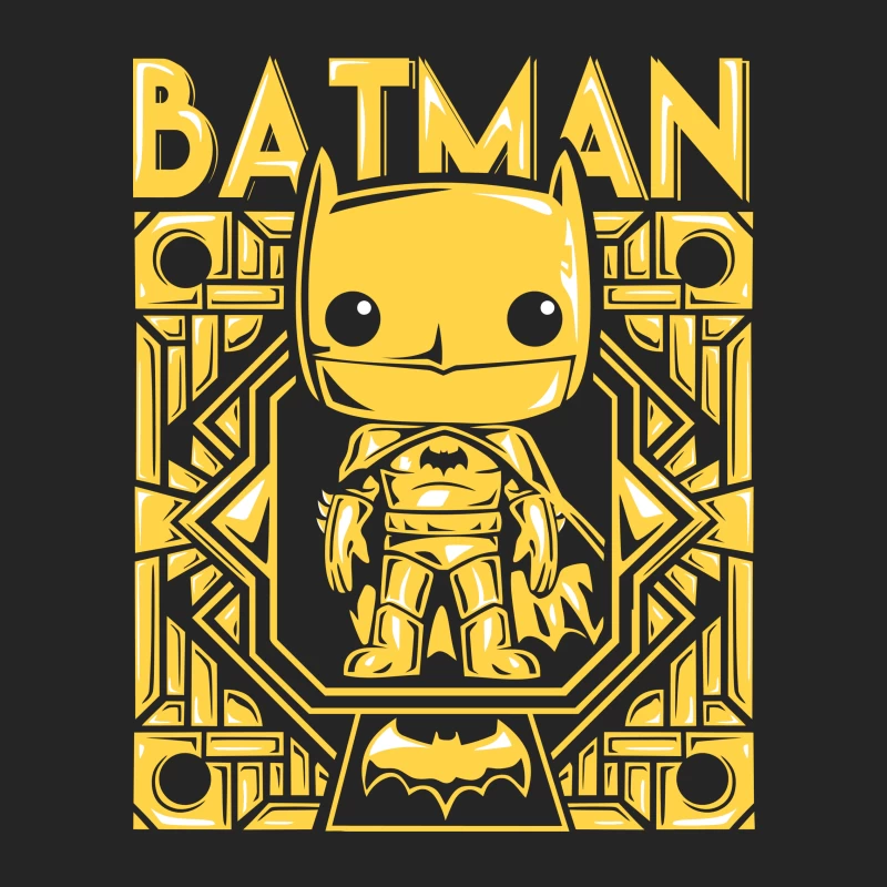Funko Pop Batman Character Design in Yellow Male Pullover Sweatshirt