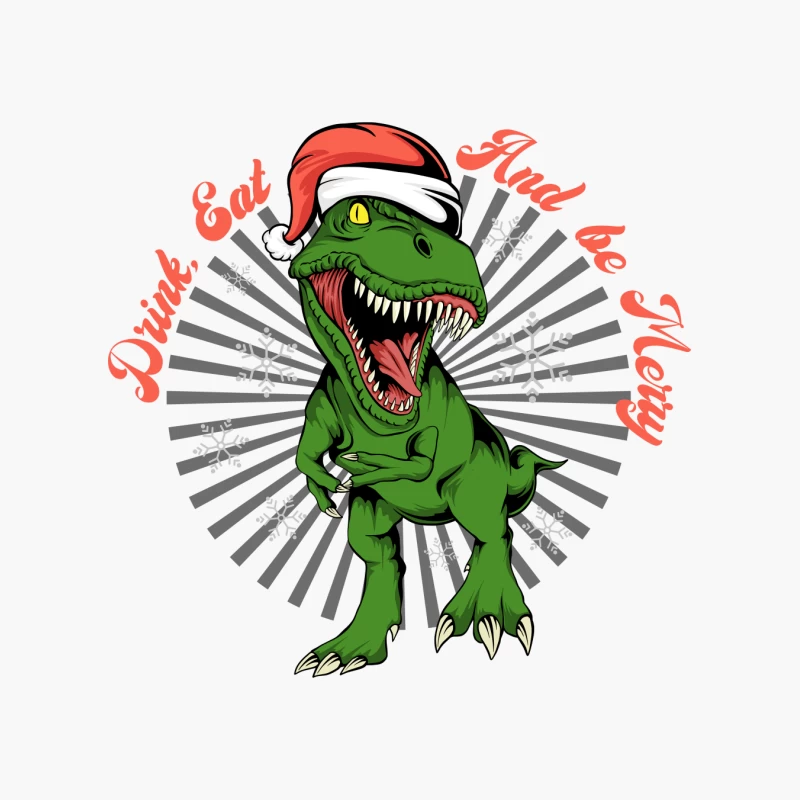 Festive Dinosaur Christmas Fun Cotton Tote Bag