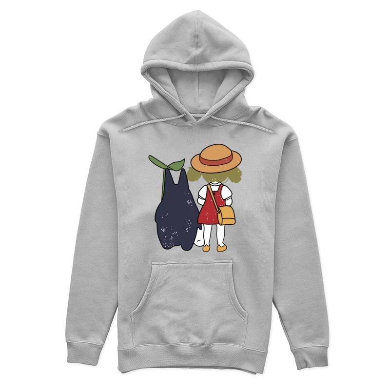 Mädchen mit Hut und Fantasiewesen Damen Pullover Hoodie