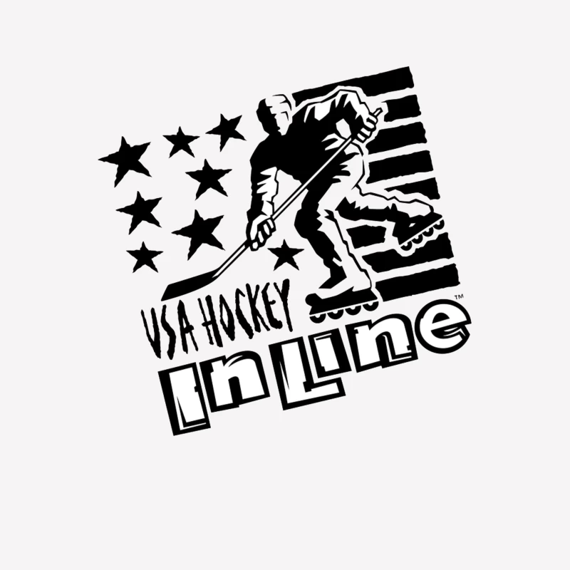 USA Inline Hockey Sports Logo with Stars and Stripes Design Female T-Shirt