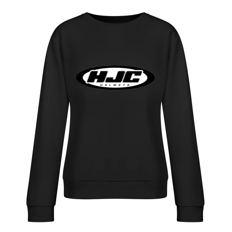 HJC Helmets Motorcycle Brand Logo in Black and White Female Pullover Sweatshirt