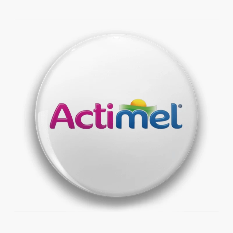 Actimel Dairy Brand Colorful Logo Design Pin