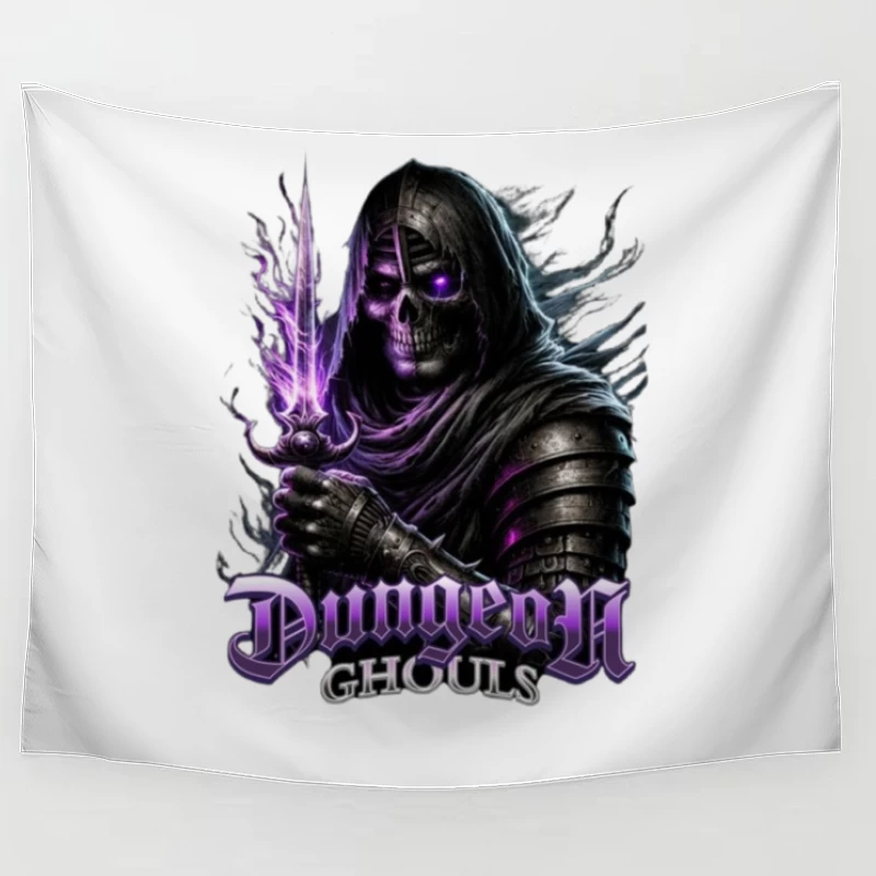 Ethereal Dark Knight with Purple Magic - Dungeon Ghouls Tapestry