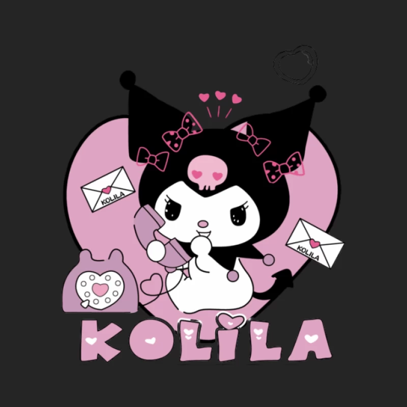 Süßes Kuromi-Design mit Telefon und Briefen Herren Pullover Sweatshirt