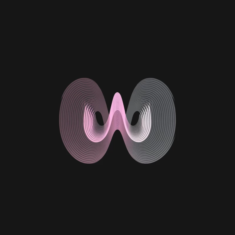 Abstract 3D Spiral Geometric Symmetry in Pink and Gray Mouse Pad