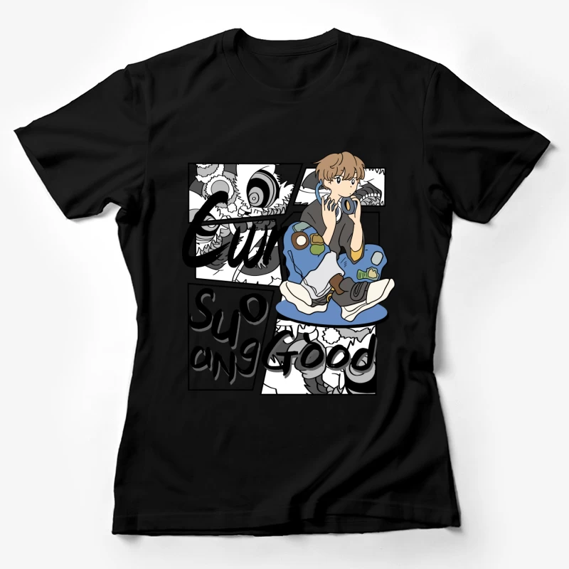 Stylischer Junge mit Kopfhörern Damen T-Shirt