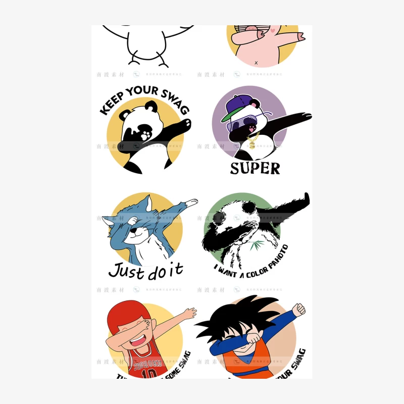 Lustige Cartoon-Charaktere beim Dab-Tanz Herren Langarm T-Shirt