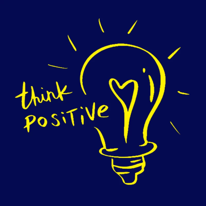 Positive Thinking Light Bulb Illustration Pin