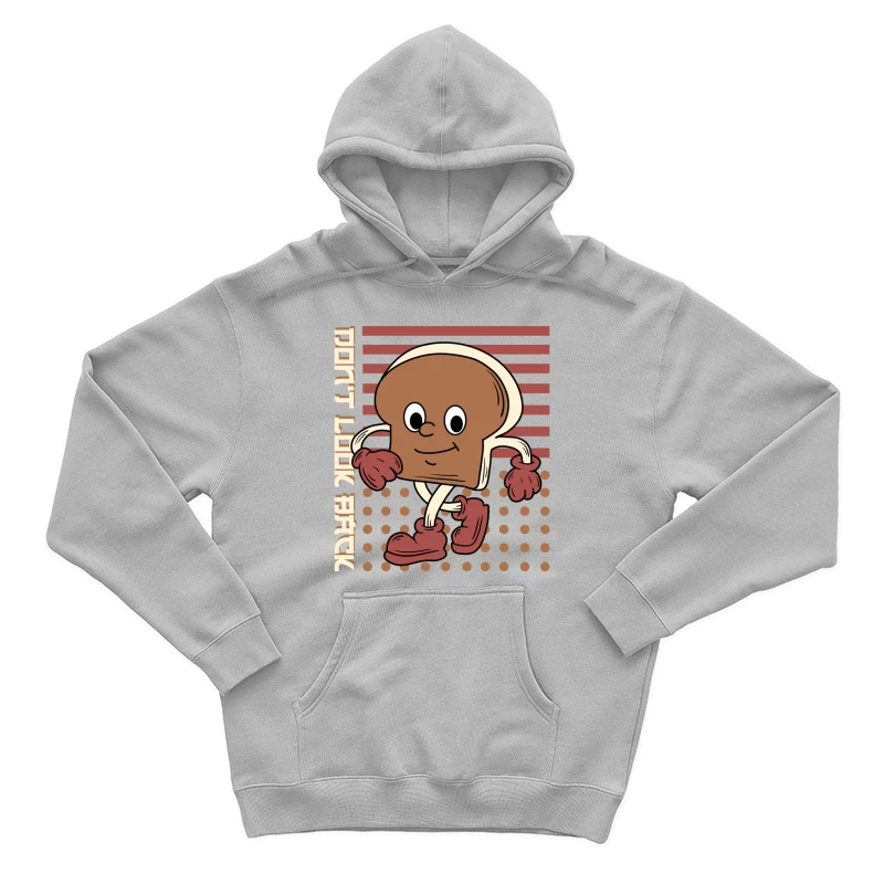 Cheerful Walking Bread Character Male Pullover Hoodie