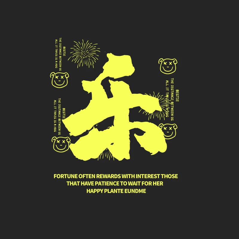 Chinesisches Schriftzeichen des Glücks mit motivierenden Worten Damen Pullover Sweatshirt