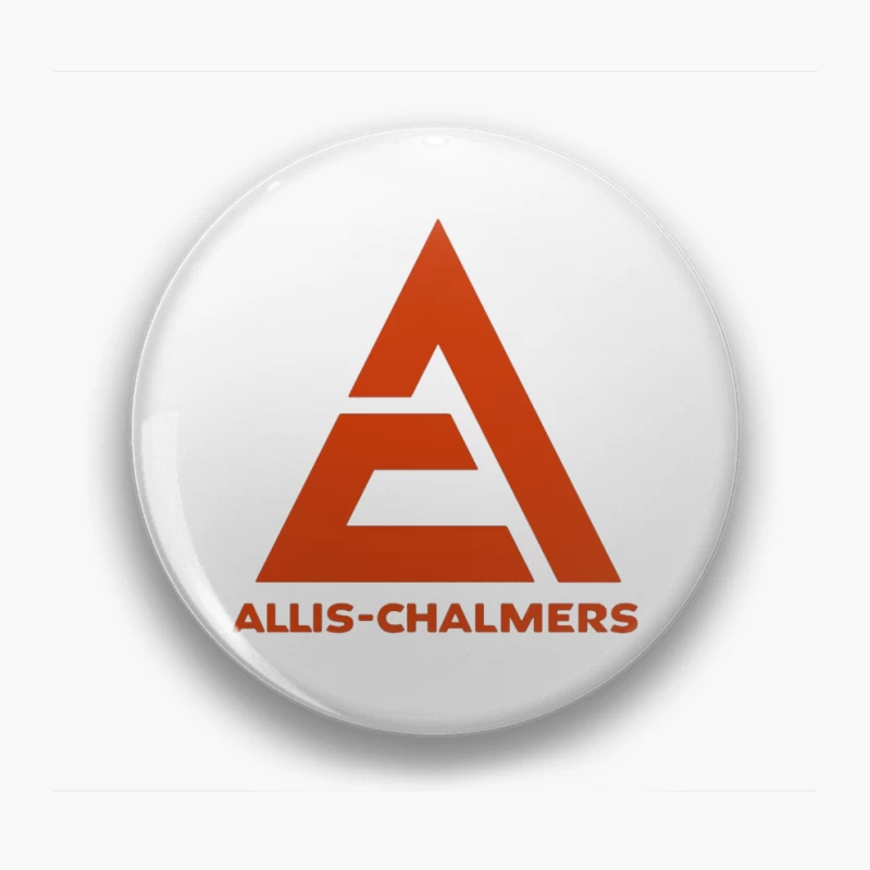 Vintage Allis-Chalmers Industrial Company Logo with Red Triangle Design Pin