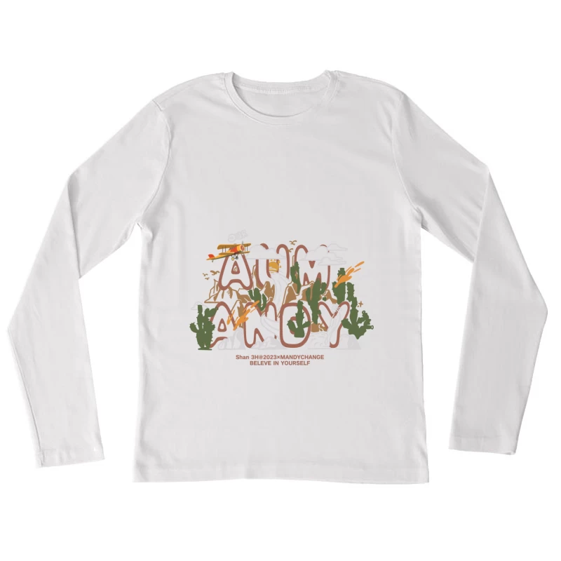 Abenteuer in der Wüste mit Flugzeug Damen Langarm T-Shirt