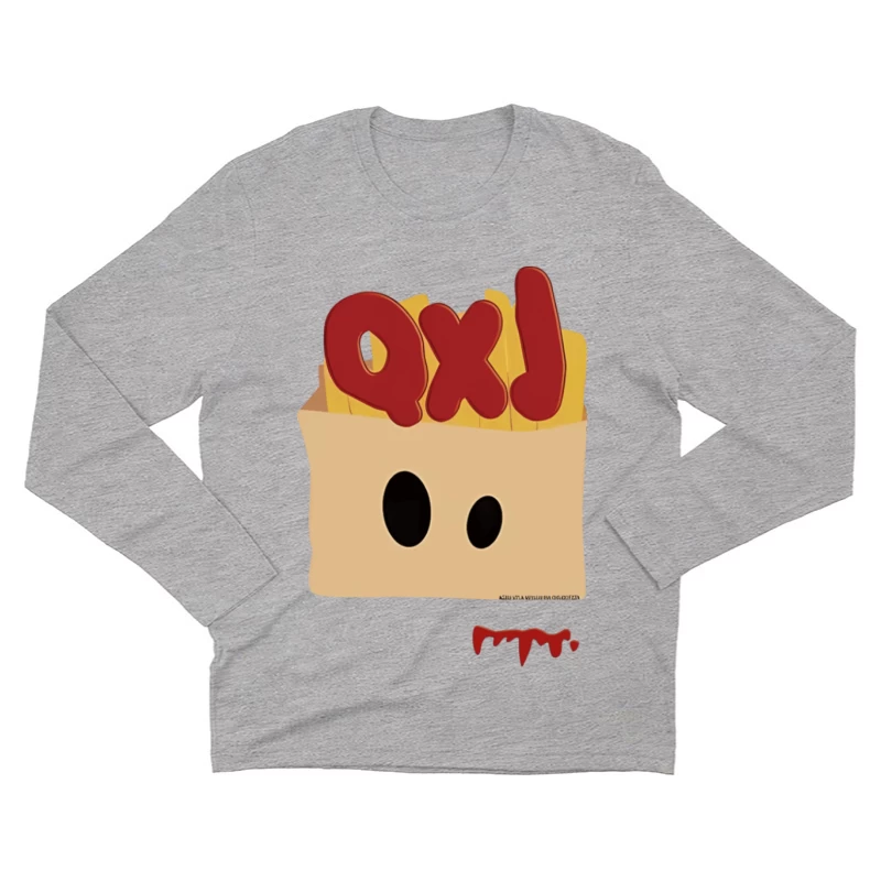 Pommesgesicht mit Buchstaben Herren Langarm T-Shirt