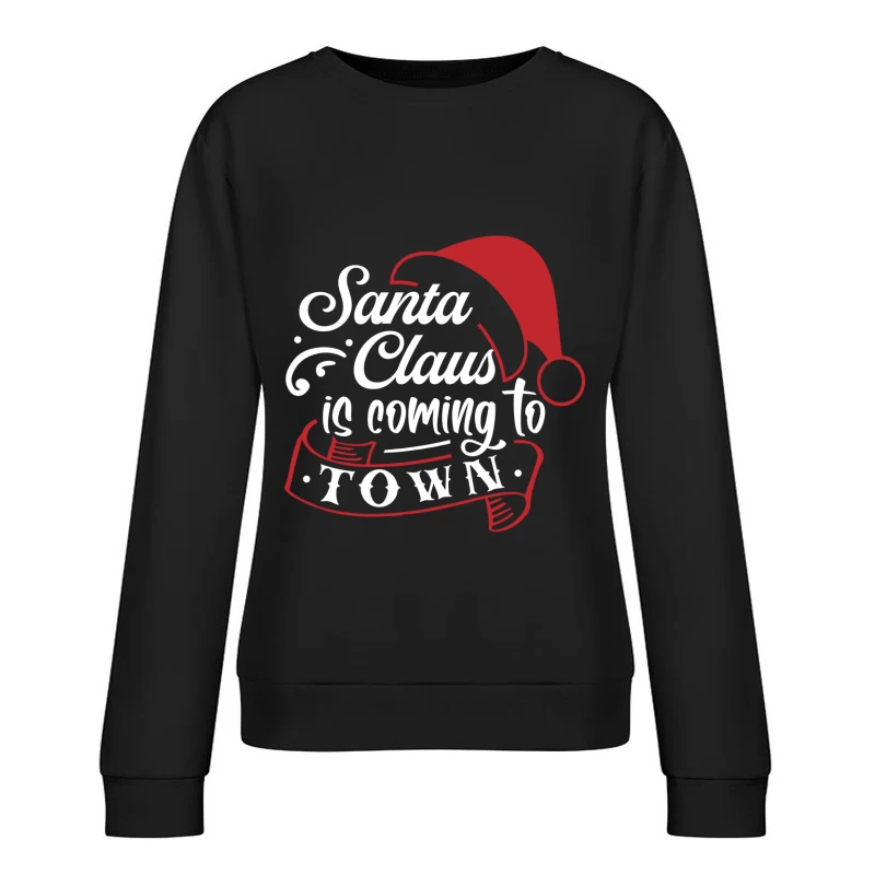 Santa Claus avec Chapeau Rouge Femme Sweat-shirt à enfiler