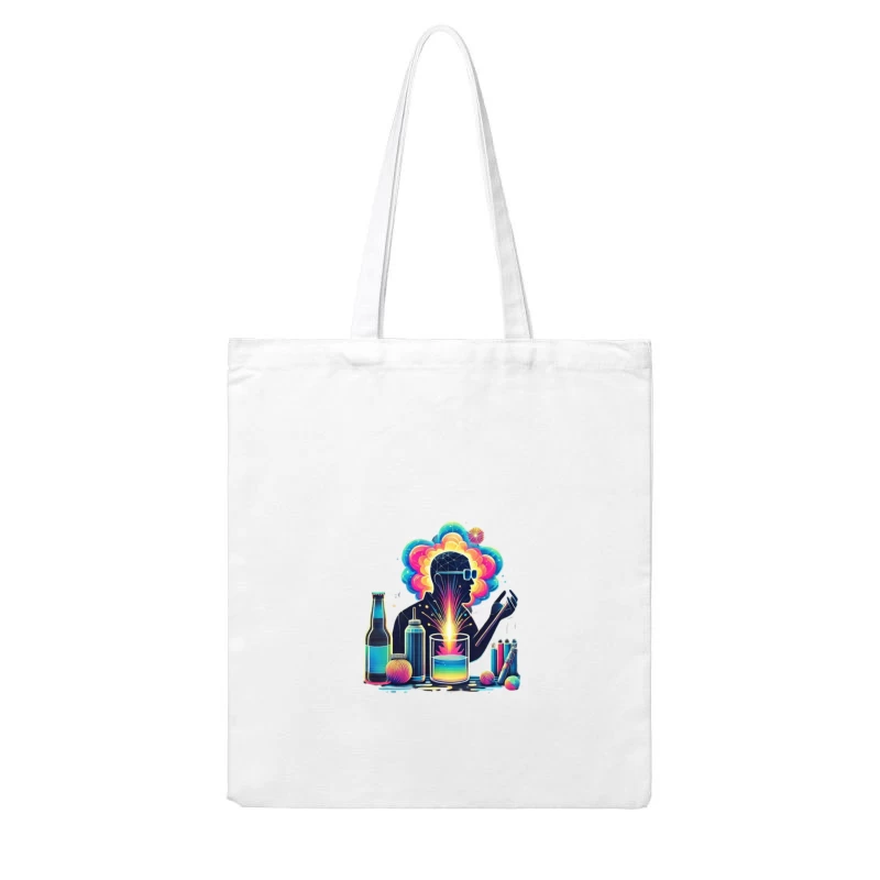 Colorful Mind: Creative Science and Imagination Illustration Cotton Tote Bag