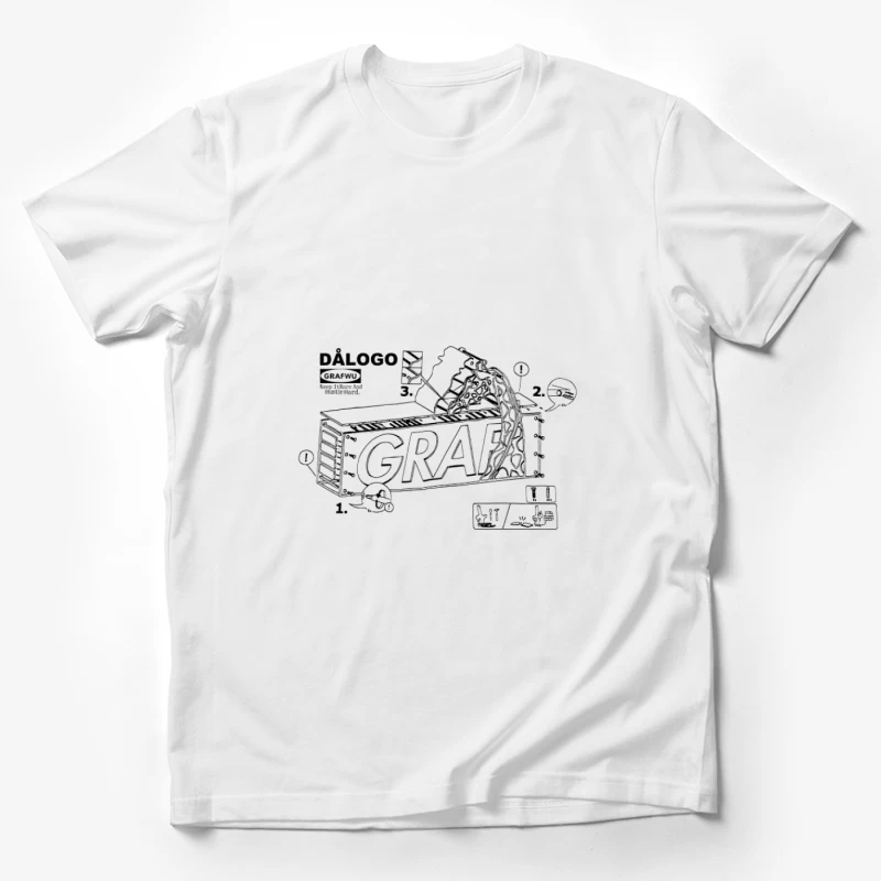 Graffiti Dialog mit Illustrationen Herren T-Shirt