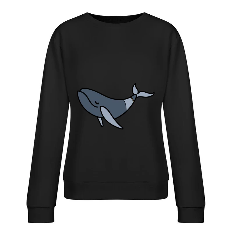 Baleine Heureuse Illustrée Femme Sweat-shirt à enfiler