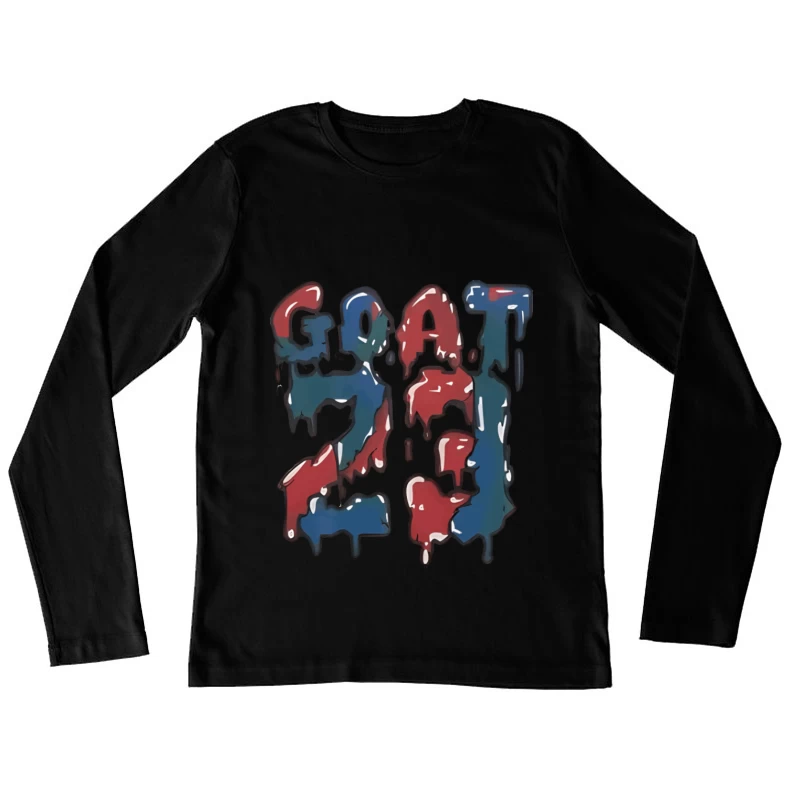 Bunte G.O.A.T. 23 Grafik Damen Langarm T-Shirt