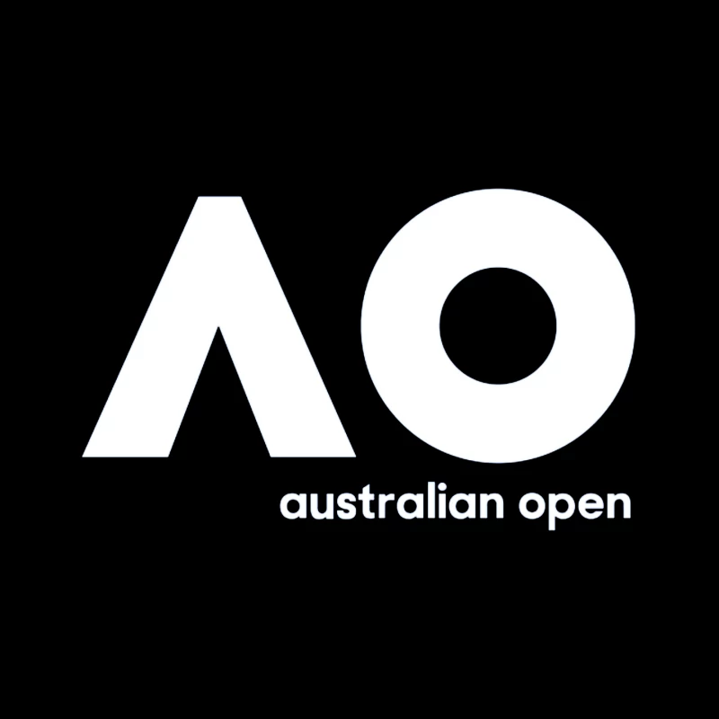 Australian Open Tennis Tournament White Minimalist Logo Mouse Pad