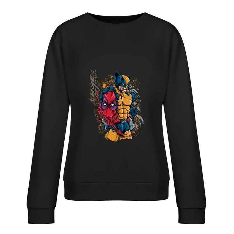 Wolverine and Spider-Man Mashup Female Pullover Sweatshirt