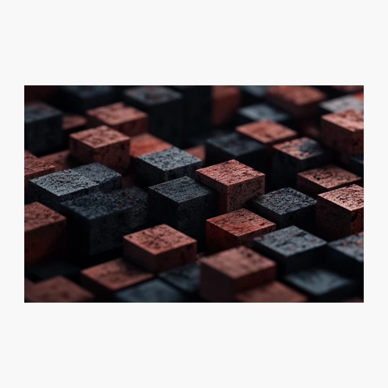 Metallic Element Cubes: A Textured Display of Copper and Iron Travel Mug