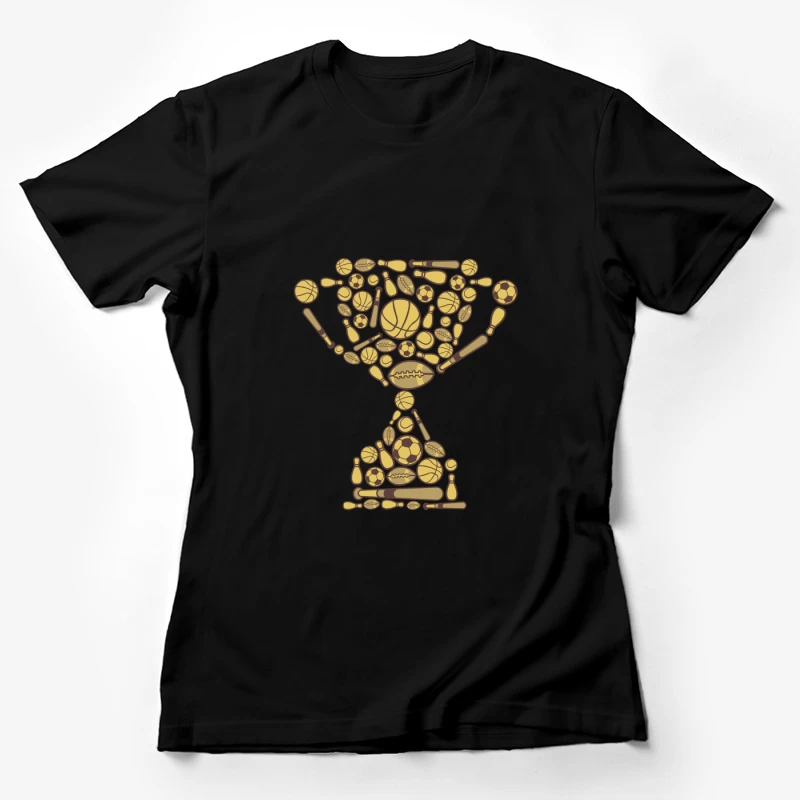 Trophée composé de différents équipements sportifs Femme T-Shirt