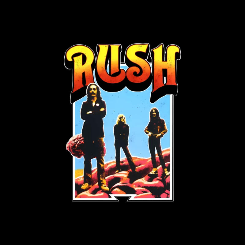 Retro Rush Rock Band Promotional Poster from the 1970s Pin