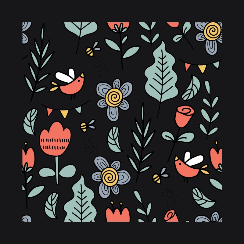 Motif floral vibrant avec oiseaux Homme Sweat à capuche