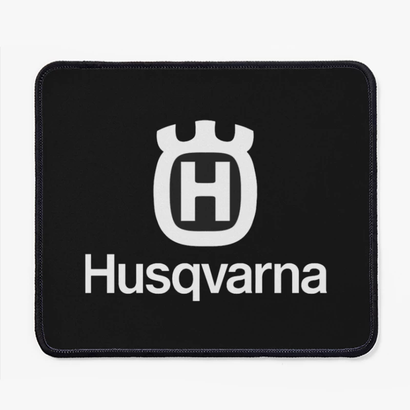 Husqvarna Brand Logo in Black and White Mouse Pad