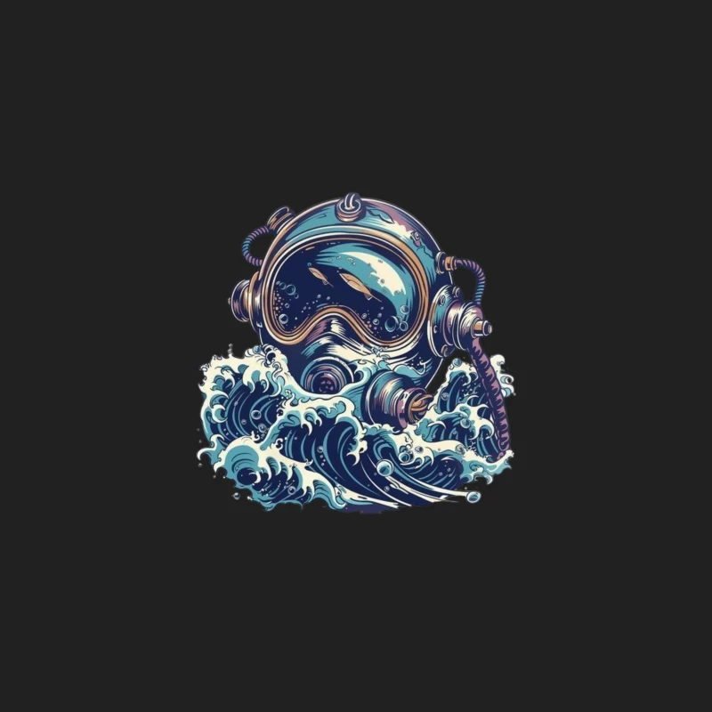Vintage Deep Sea Diver Illustration Bucket Hat