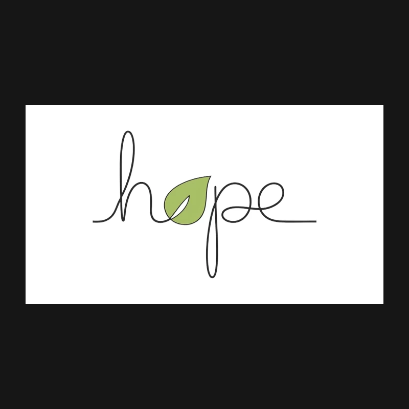 Minimalist Hope Typography with Nature-Inspired Green Leaf Desk Mat