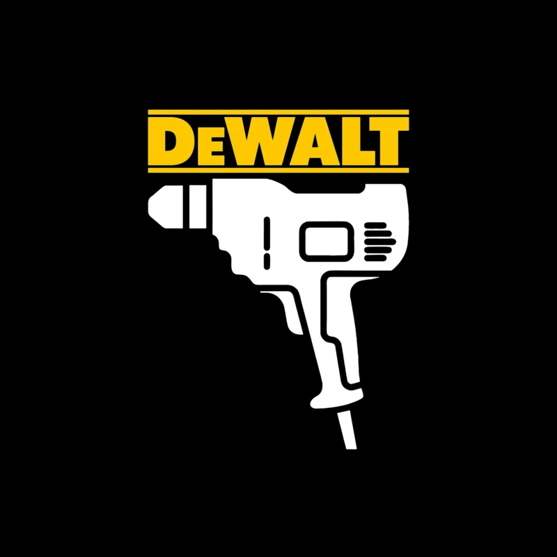 DeWalt Power Tool Drill Silhouette Design Throw Pillow