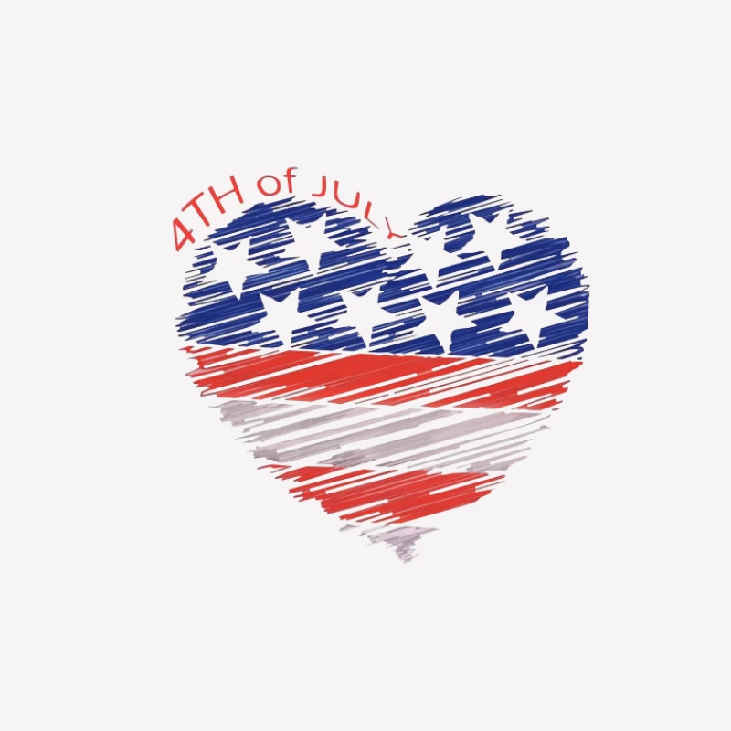 Design en forme de cœur pour le 4 juillet Homme T-Shirt