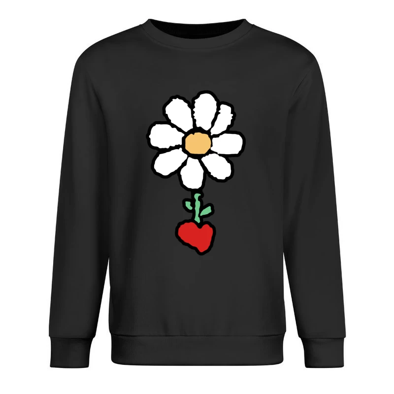 Blume mit Herz Herren Pullover Sweatshirt