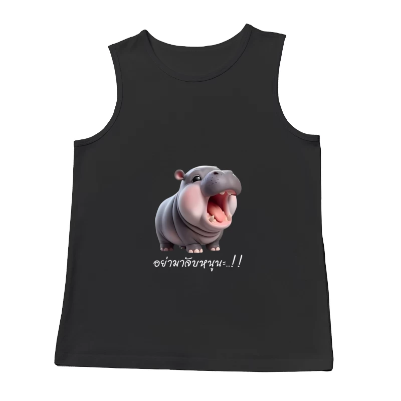 Lustiges Nilpferd mit Text Herren Tanktops