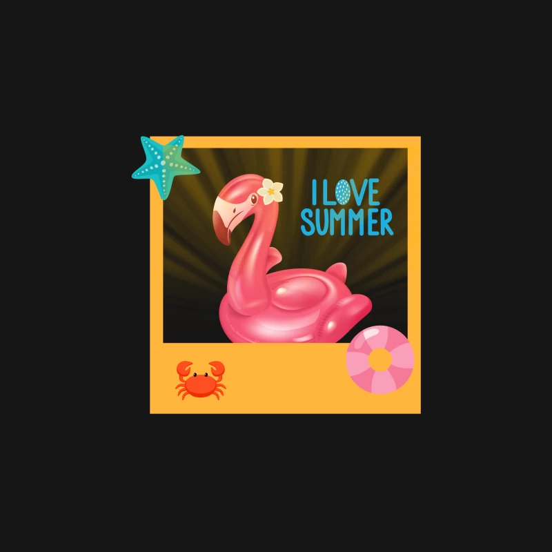 Cool Pink Flamingo with Sunglasses on Beach Female Long Sleeve T-Shirt