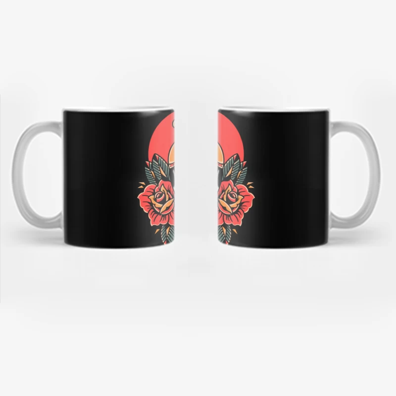 Eagle and Roses Tattoo Art Coffee Mug