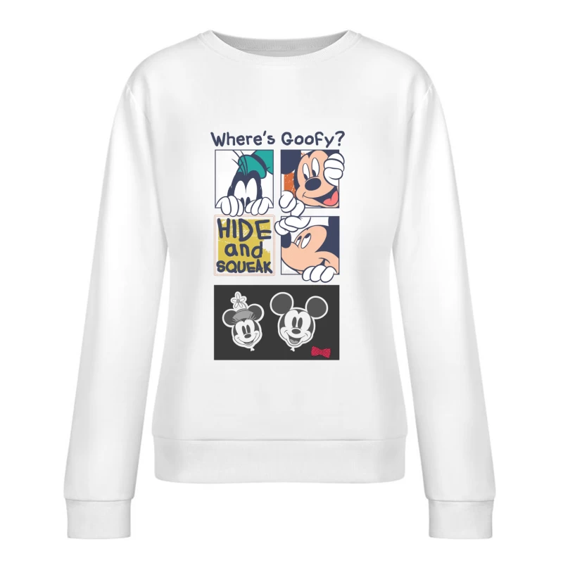 Wo ist Goofy? Verstecken und Quietschen Damen Pullover Sweatshirt