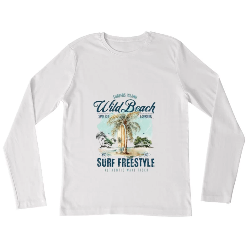 Wilder Strand Surfen Damen Langarm T-Shirt