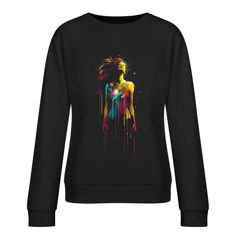 Colorful Abstract Woman Female Pullover Sweatshirt