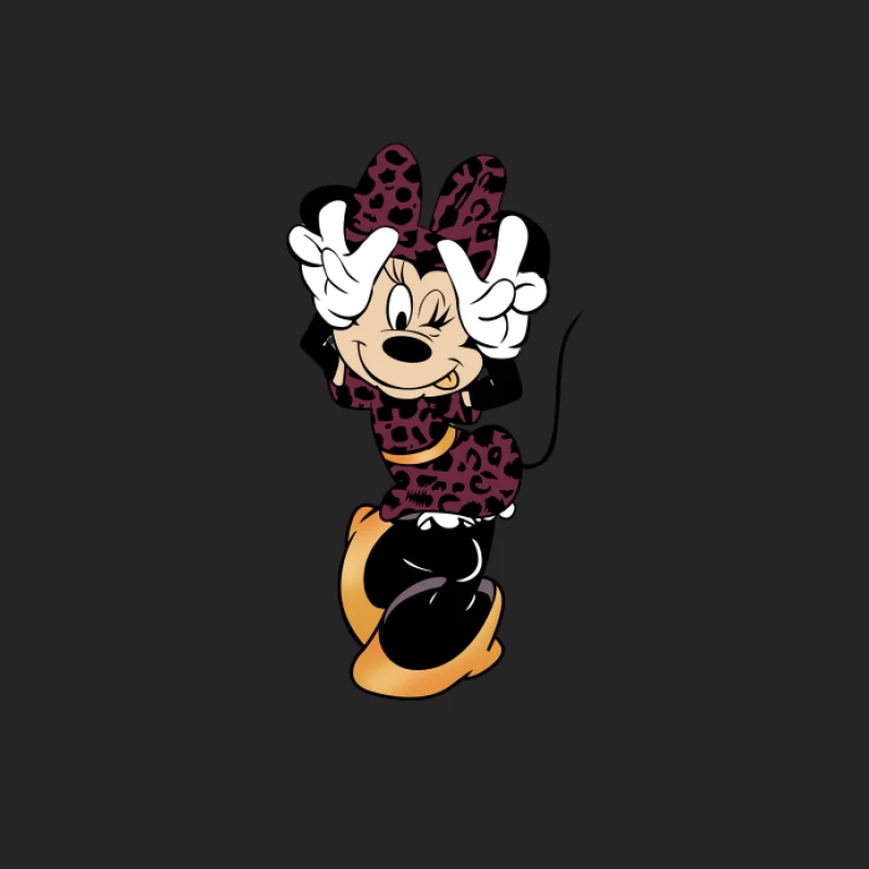 Minnie avec motif léopard pose Femme Sweat-shirt à enfiler