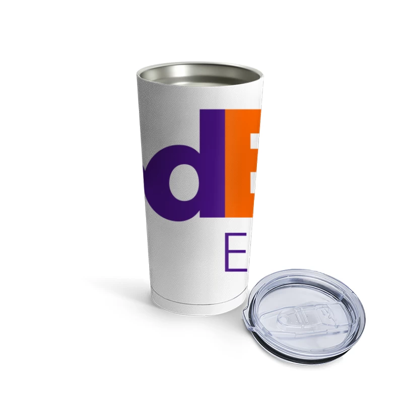 FedEx Express Corporate Logo Design in Purple and Orange Travel Mug