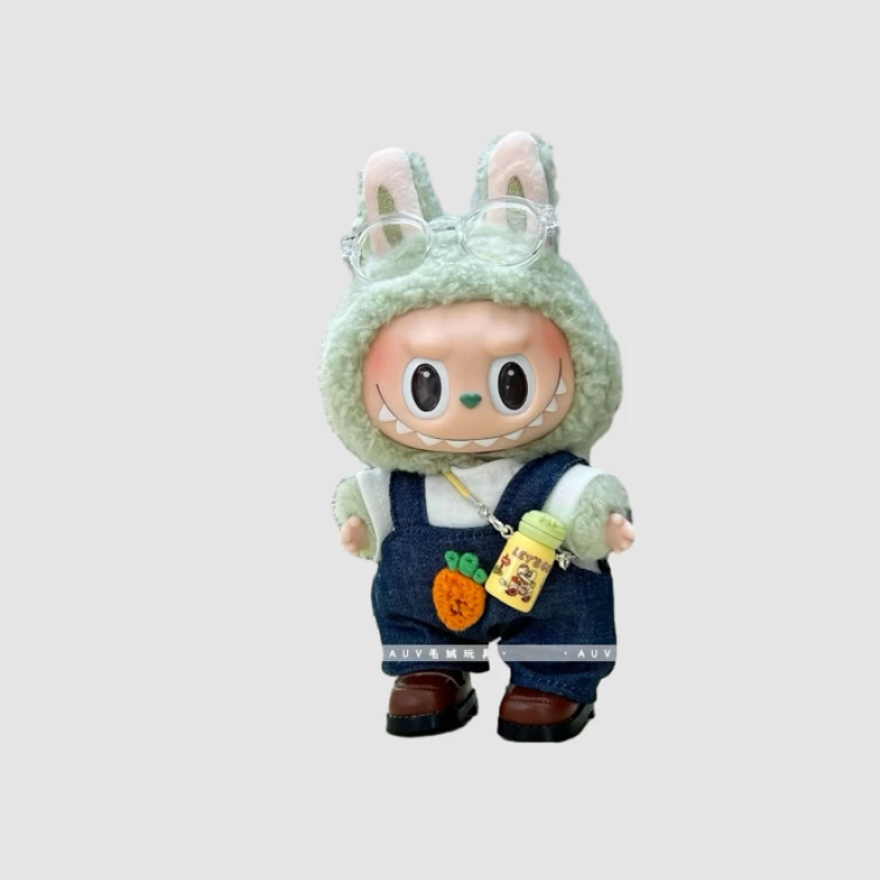 Niedliche Puppe mit Hasenohren und Overalls Herren Pullover Hoodie