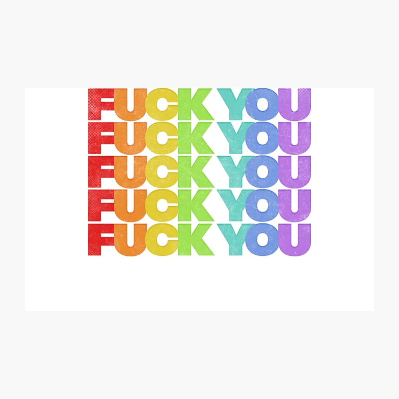 Fck You Rainbow- Original 70s Style Typographic Design Travel Mug