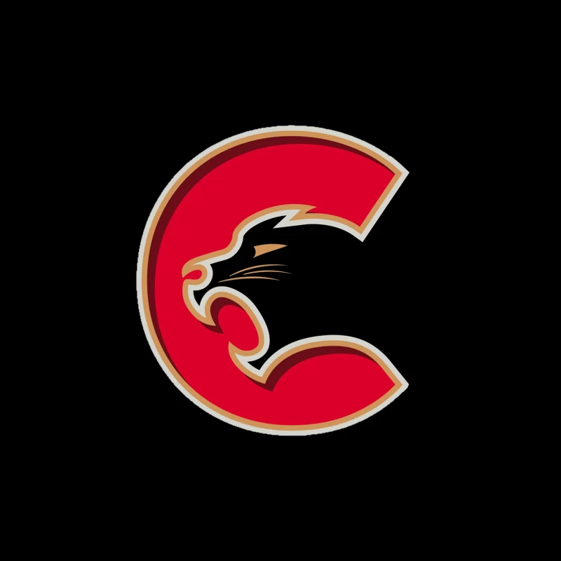 Red Cougar Letter C Sports Logo Design Mouse Pad